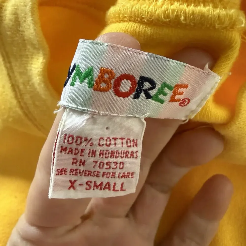 Vtg Gymboree 12 Months XS Yellow Tshirt Logo Basic Rainbow Tag 90s Crewneck